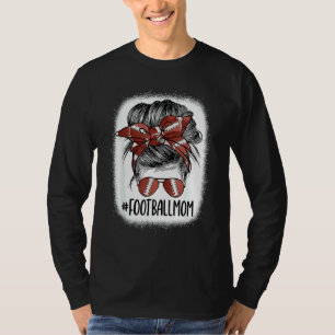 T-shirt Vie de mère de footballeur décolorée avec léopard 