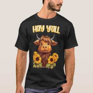 T-shirt Vie de ranch de vache des Highlands Cowgirl occide