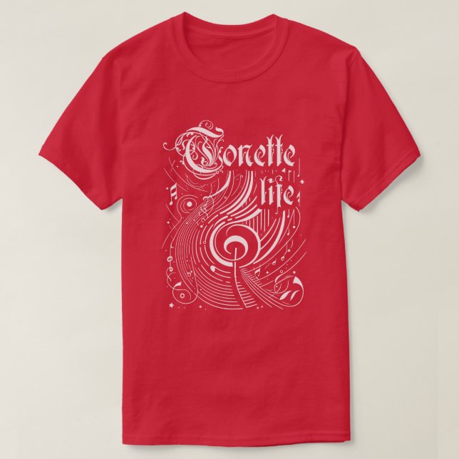 T-shirt Vie de tonette de musique ondulée (Design devant)