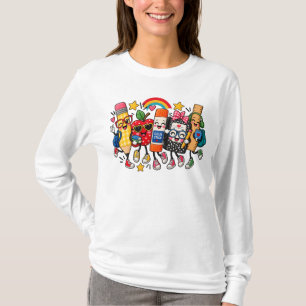 T-shirt Vie d'enseignant Faux Patchwork, Fournitures scola
