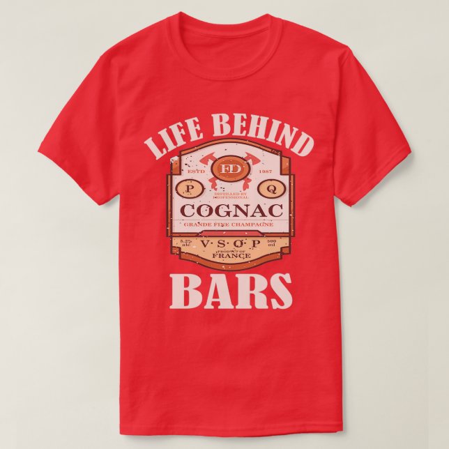 T-shirt Vie Derrière Bars Bartender Barkeeper Barmaid (Design devant)