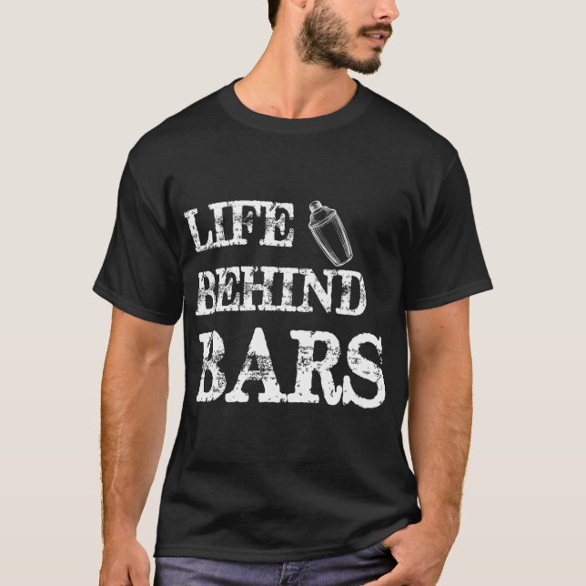 T-shirt Vie Derrière Les Bars Drôle Bartending Mixologue B (Devant)