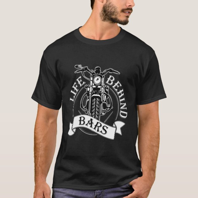 T-shirt Vie Derrière Les Bars Grand Vélo Ou Moto Gif (Devant)