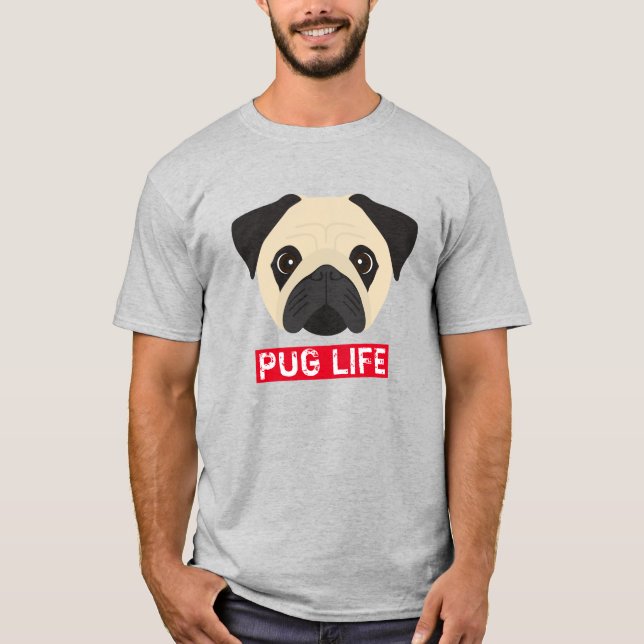T-shirt Vie drôle de Pug (Devant)