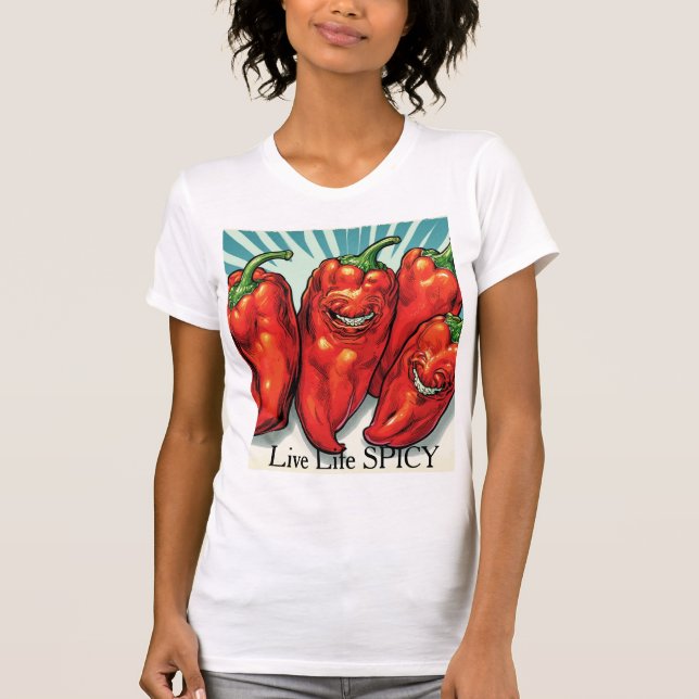 T-shirt Vie Épicée, Poivrons Chauds (Devant)