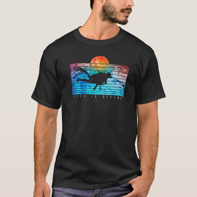 T-shirt Vie Est Plongée Plongée Plongée Plongée Snorkeling (Devant)