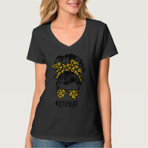 T-shirt Vie Lolly classique Messy Cheveux Bun Sunflower Mè