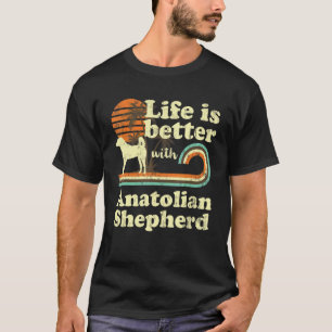 T-shirt Vie Meilleur Berger Anatolien Chien Vintage Maman