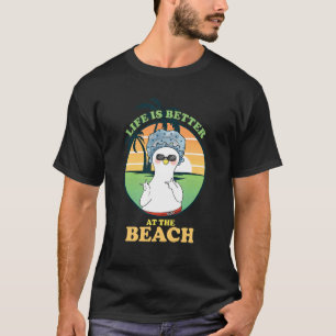 T-shirt Vie Meilleure À Beach Canard Vacances Palm Tree Su
