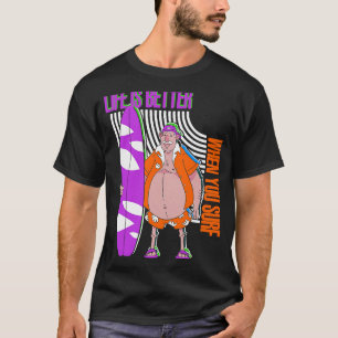 T-shirt Vie Meilleure Quand Vous Surf Surfer Vagues Surfer