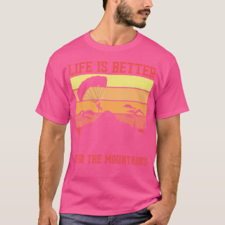 T-shirt Vie meilleure sur les montagnes Parapente Skydivin