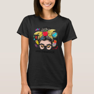 T-shirt Vie Messy Bun Women Retour À Scho