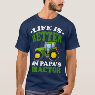 T-shirt Vie Mieux Sur Papas Tracteur Drôle Agriculture