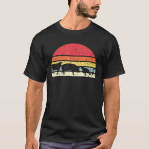 T-shirt Vie Pays Agriculteur Animaux de ferme Retro Cow Pi