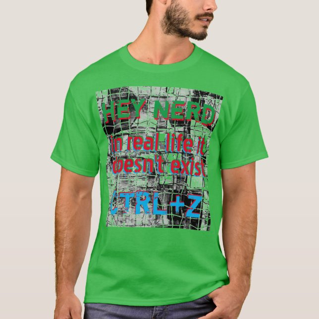 T-shirt Vie réelle il n'y a pas d'annulation, version nerd (Devant)