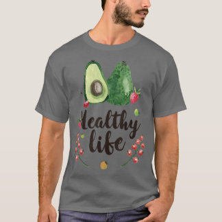 T-shirt Vie saine Vegan Avocado Amateurs Végétarien Farme