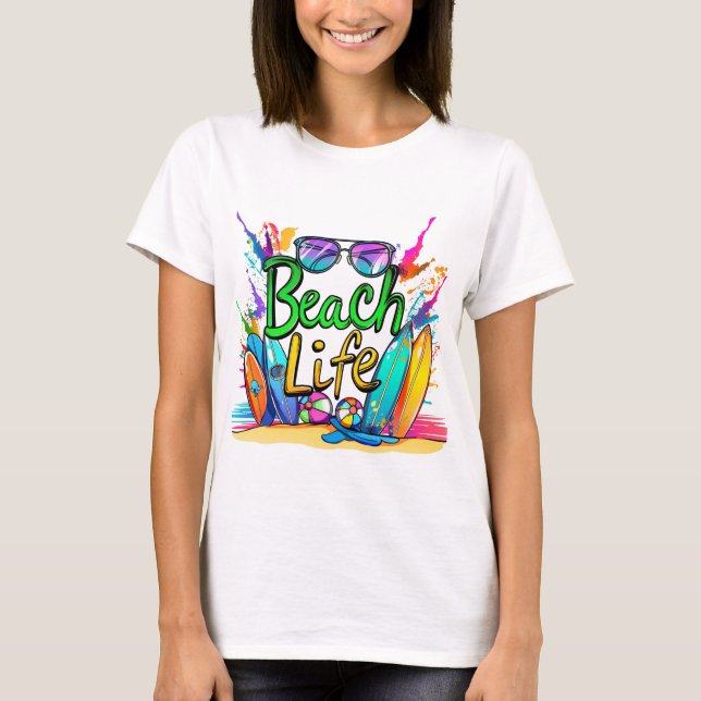 T-shirt Vie sur la plage (Devant)