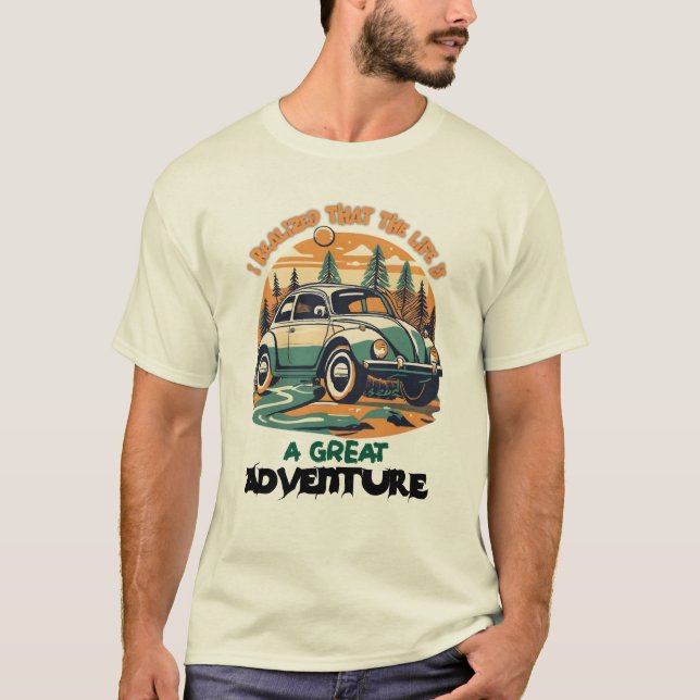 T-shirt Vie sur la route, Aventures en plein air, (Devant)