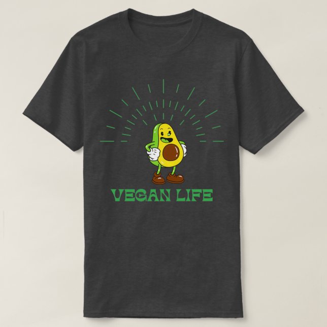 T-shirt Vie végétalienne cool d'Avocado (Design devant)