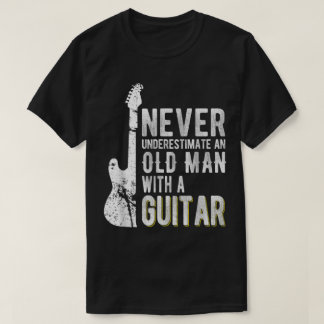 T-shirt Vieil Homme Avec une Citation d'Art de Guitare