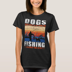 T-shirt Vieil Homme Pêche Papa Chiens