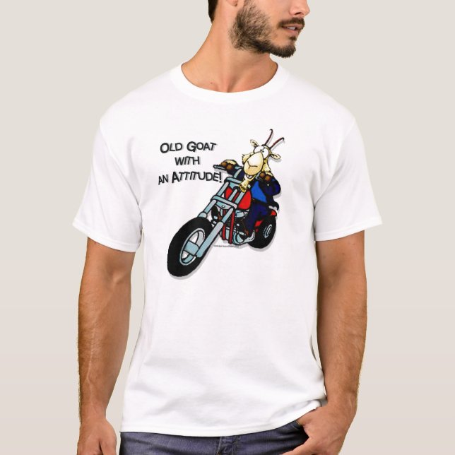 T-shirt Vieille chèvre avec une attitude (Devant)