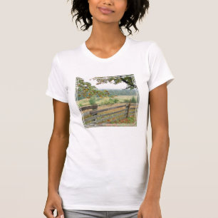 T-shirt Vieille Clôture Dans Une Ferme