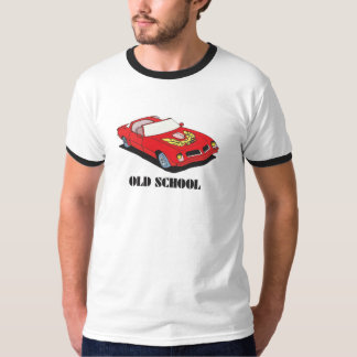 T-shirt Vieille école contre de nouvelles voitures d'école