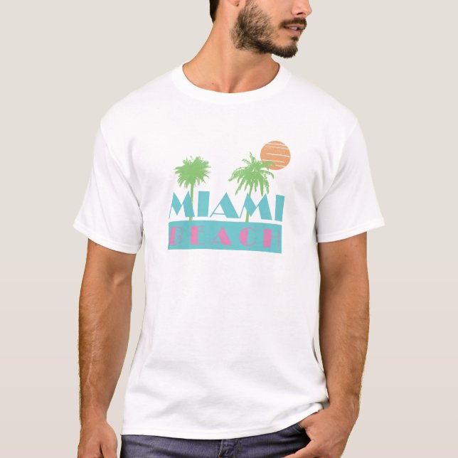 T-shirt Vieille école Miami Beach (Devant)