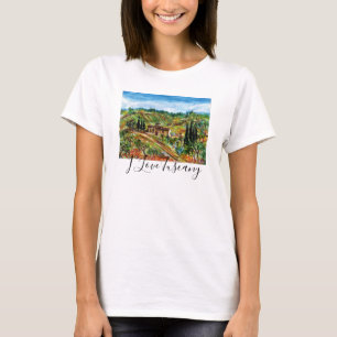 T-SHIRT VIEILLE FERME, OLIVIERS DANS LE PAYSAGE TOSCANE