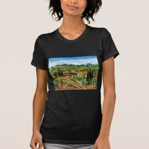 T-SHIRT VIEILLE FERME, OLIVIERS DANS LE PAYSAGE TOSCANE
