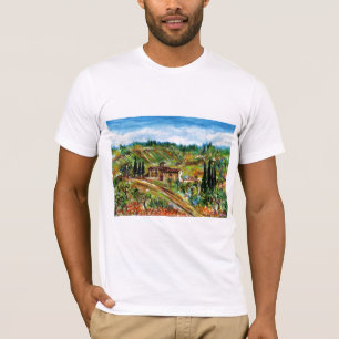 T-SHIRT VIEILLE FERME, OLIVIERS DANS LE PAYSAGE TOSCANE
