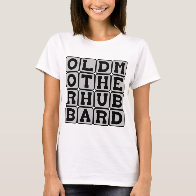 T-shirt Vieille Mère Hubbard, Dame de Comptine (Devant)