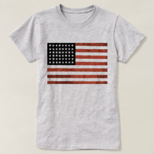 T-shirt Vieille pièce en t de drapeau américain de gloir