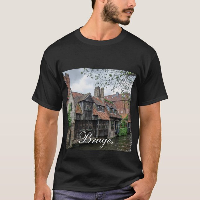 T-shirt Vieille ville de Bruges en Belgique (Devant)