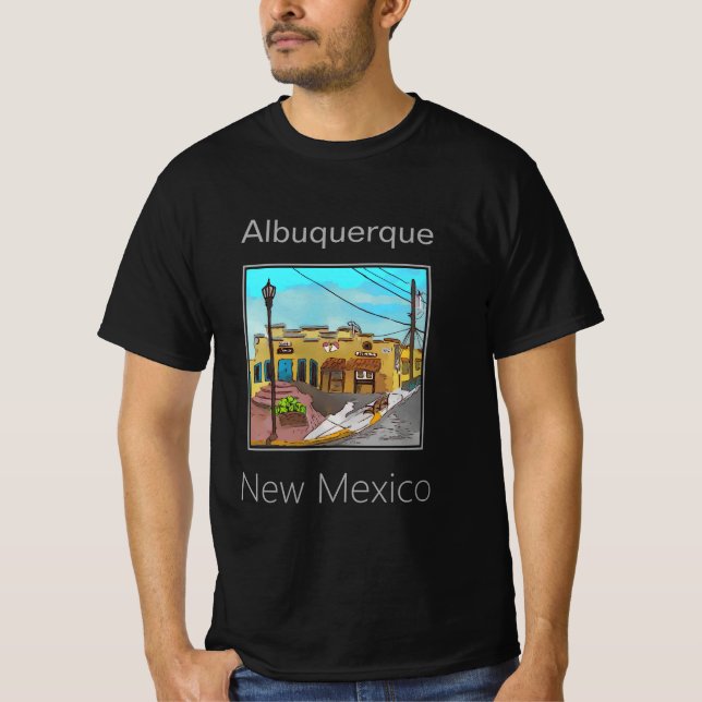 T-shirt Vieille ville historique, Albuquerque, Nouveau-Mex (Devant)