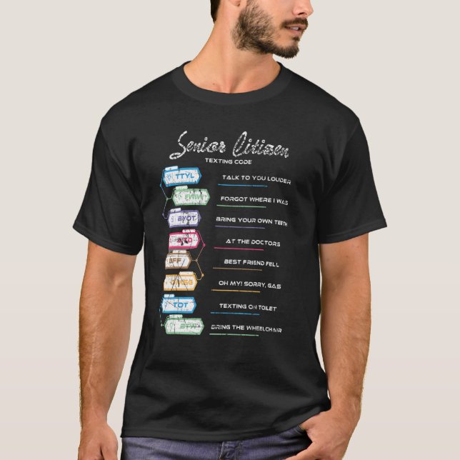 T-shirt Vieilles Personnes Âgées Code de Textes seniors se (Devant)