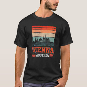 T-shirt Vienne Autriche Retro Vintage Sunset Skyline Vienn