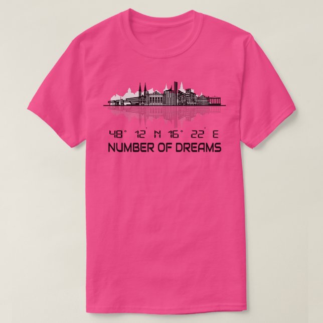 T-shirt Vienne Skyline Coordonnées GPS Capitale (Design devant)