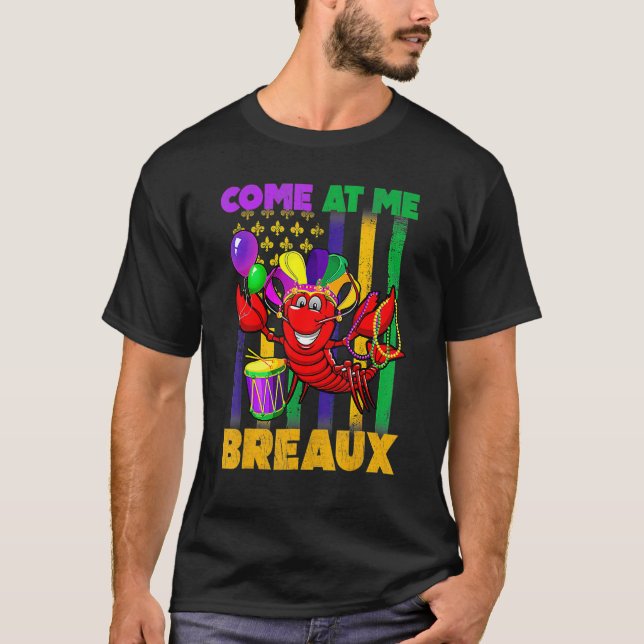 T-shirt Viens Me Voir Breaux Écrevisses Drapeau Américain  (Devant)