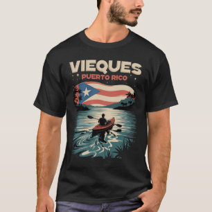 T-shirt Vieques Porto Rico île Souvenir Drapeau Porto Rica