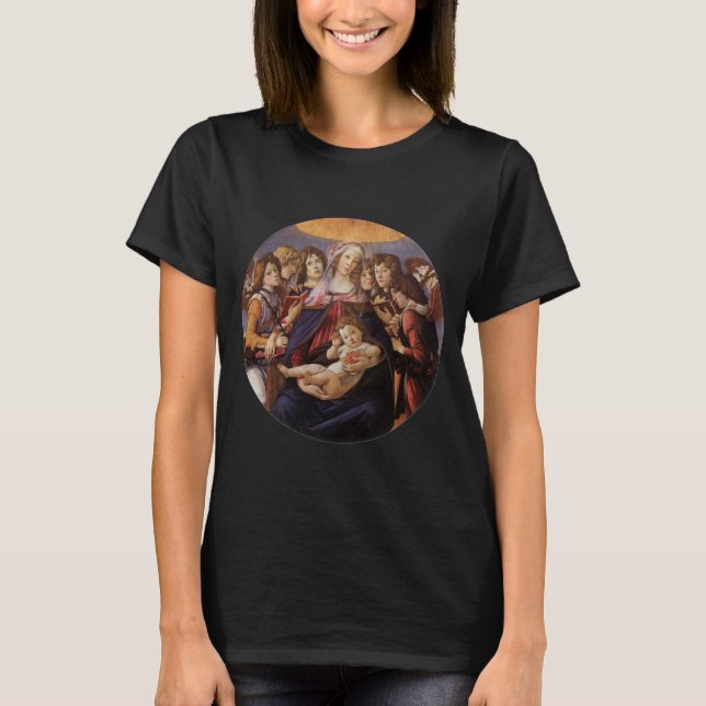 T-shirt Vierge à l'Enfant avec des Anges par Sandro Bottic (Devant)