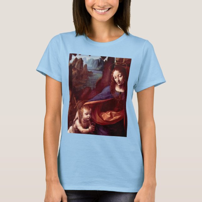 T-shirt Vierge aux rochers de Léonard de Vinci (Devant)