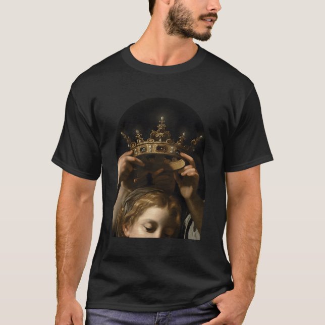 T-shirt Vierge Cavarozzi avec anges Renaissance chrétienne (Devant)