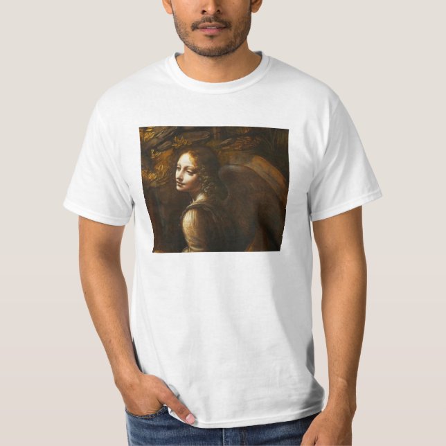 T-shirt Vierge de Leonardo da Vinci de l'ange de roches (Devant)