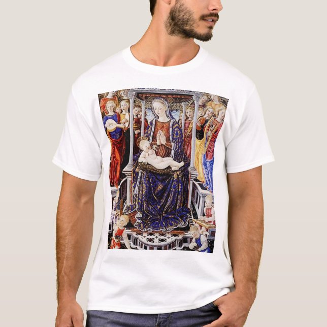 T-shirt Vierge et enfant avec Ange musicale (Devant)