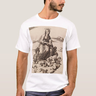 T-shirt Vierge et enfant dans les nuages