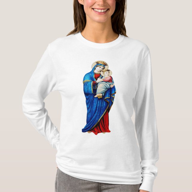 T-shirt Vierge Marie avec Bébé Jésus (Devant)
