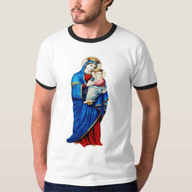 T-shirt Vierge Marie avec bébé Jésus (Devant)