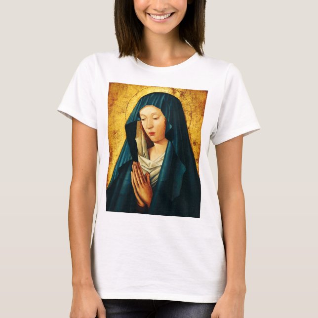T-shirt Vierge Marie Hodegetria Icône Byzantine Catholique (Devant)